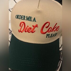 Beige and Green Diet Coke Cap Please Snap back
